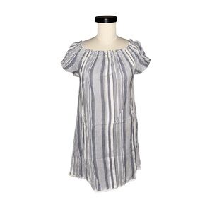 Fat Face Beachwear Blue & White Vertical Stripe Dress